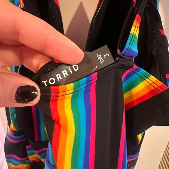 Torrid Multicolor Striped Swimsuit - Picture 3 of 5